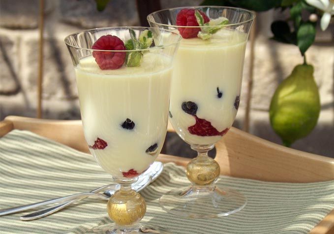 Celebrating Bake Off week four: Lemon Posset with Raspberries