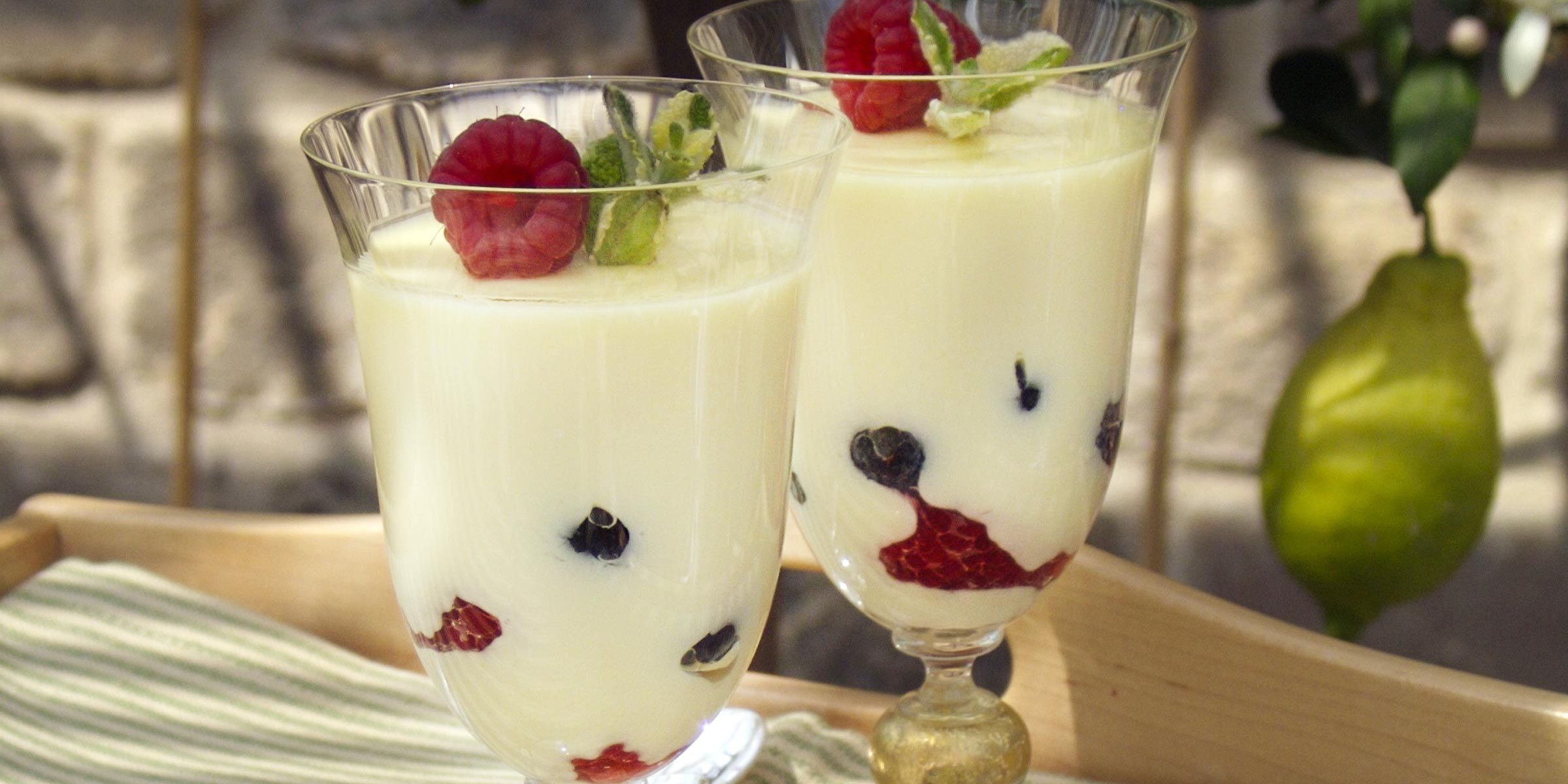 Celebrating Bake Off week four: Lemon Posset with Raspberries