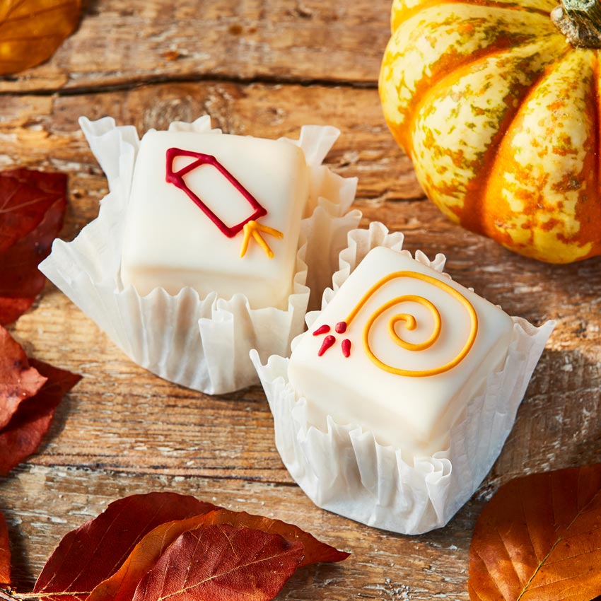 Bonfire Fondant Fancies