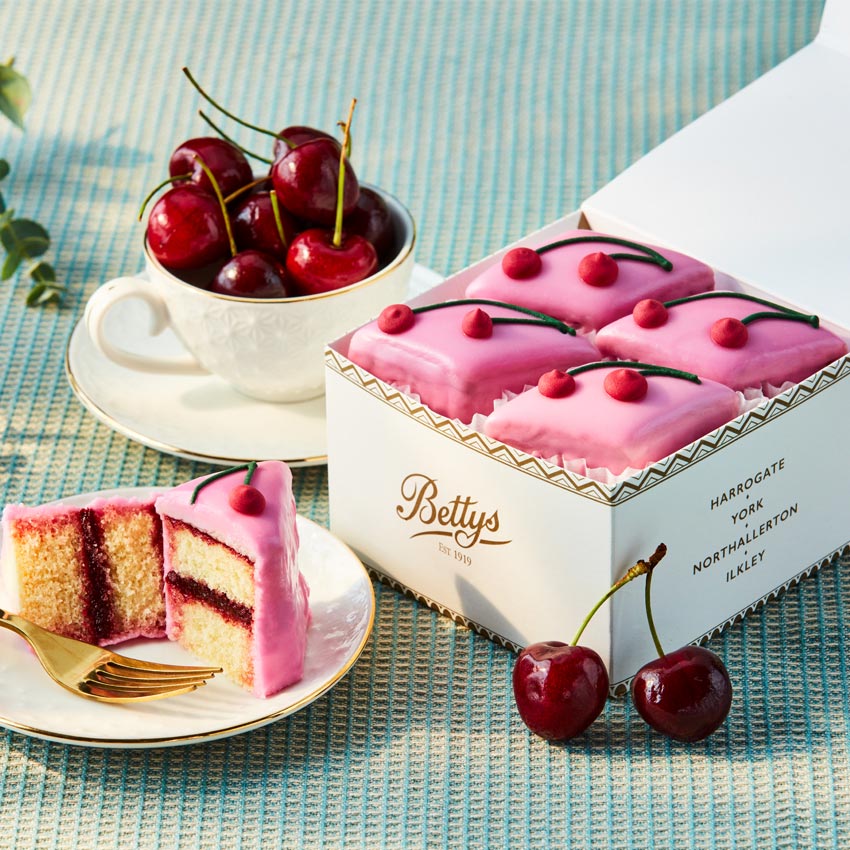 Cherry Fondant Fancies