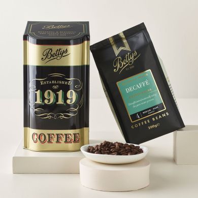 Bettys Decaffeinated Coffee Beans & Coffee Caddy