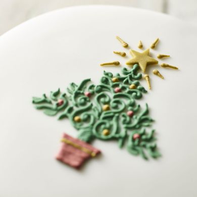 Soft Iced Christmas Tree Cake