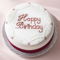 Soft Iced Happy Birthday Cake