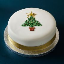 Soft Iced Christmas Tree Cake