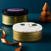 Soft Iced Christmas Cake in a tin